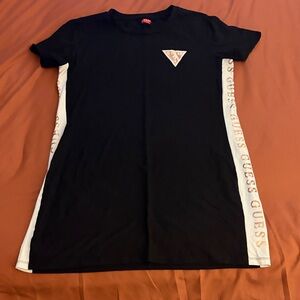 Guess Black Dress with White Logo Side Panels